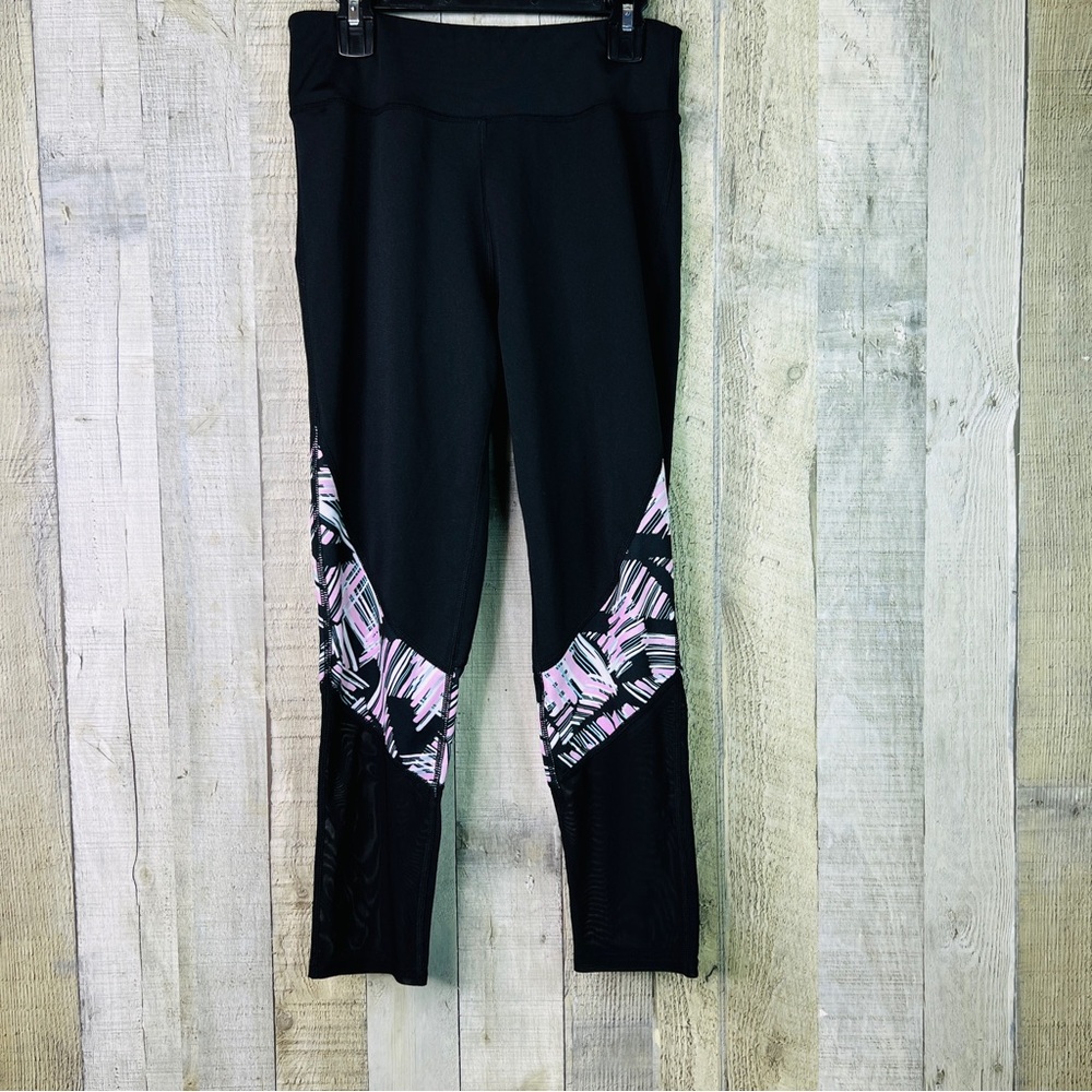 Just Be Free Size Small Black Mesh W/Black/Pink Leggings
